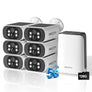 ARCCTV 2K 4MP HD Outdoor Wireless Solar Security Camera with NVR Base Station, 6 Camera Kit