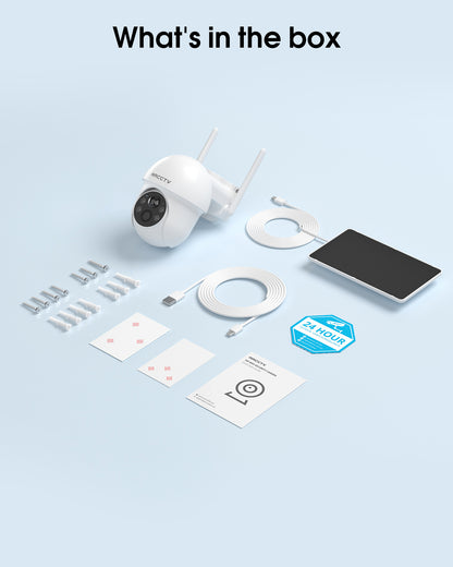 Telecamera di sicurezza solare per esterni 2K/4MP con rilevamento intelligente del movimento