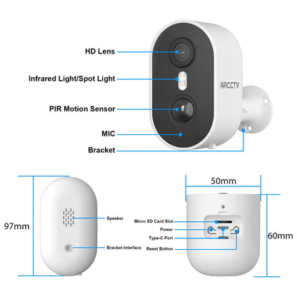 ARCCTV C2 Pro 4MP Battery Powered Camera