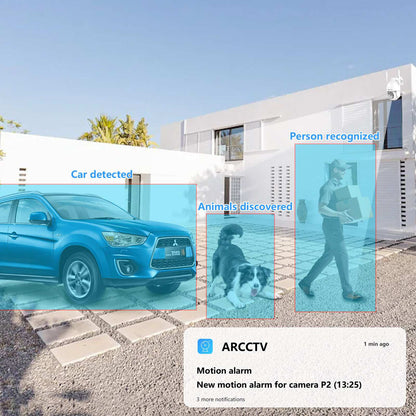 ARCCTV P2 Pro 2K 3MP WiFi PTZ Camera with 360° View(Can't work with any NVR system)