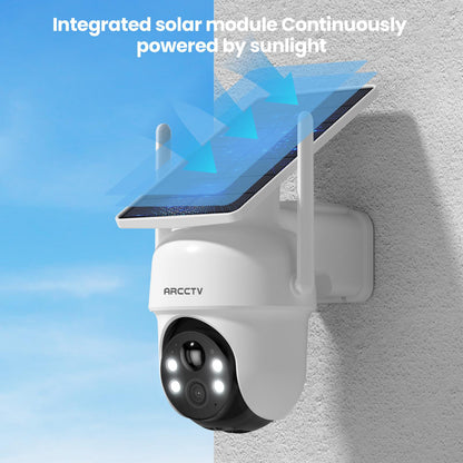 ARCCTV Pro 2K 4MP Integrated Solar Panel Battery Cameras System with 32GB SD Card