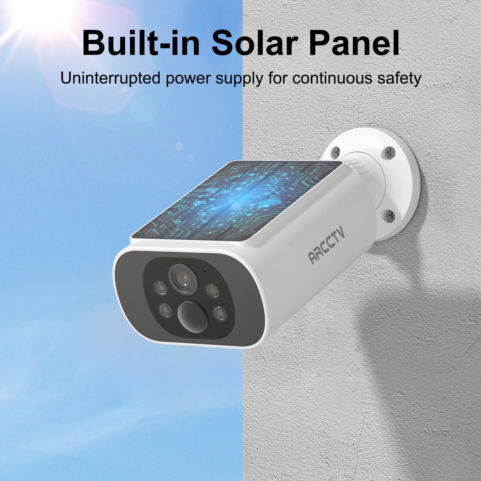 ARCCTV Pro 2K 4MP C3 Wifi Solar Battery Camera Kit CCTV System with 32GB SD Card