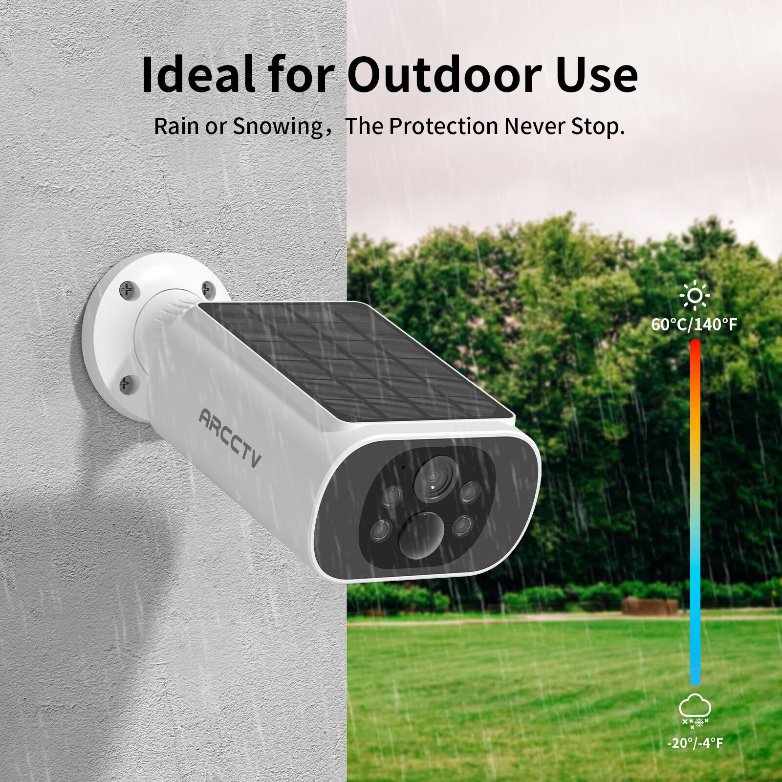 ARCCTV Pro 2K 4MP C3 Wifi Solar Battery Camera Kit CCTV System with 32GB SD Card