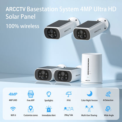 ARCCTV Pro 2K 4MP C3 Wifi Solar Battery Camera Kit CCTV System with 32GB SD Card
